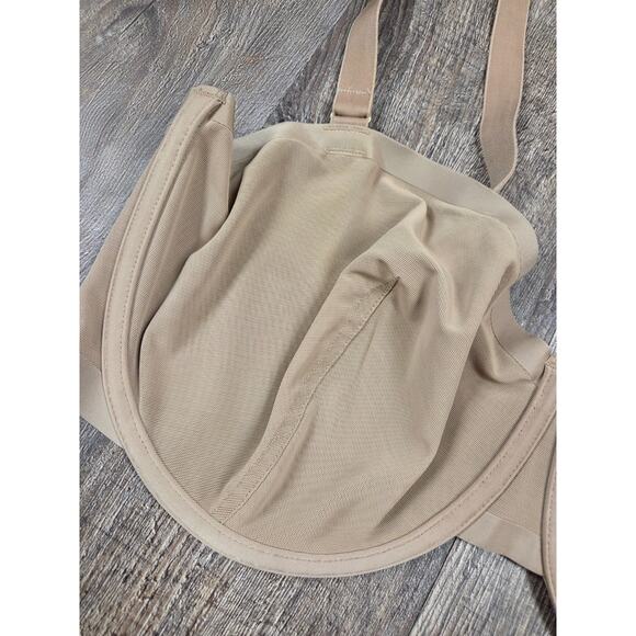 CUUP The Balconette - Mesh Taupe Bra Darted Seam Size 38F - Picture 2 of 7